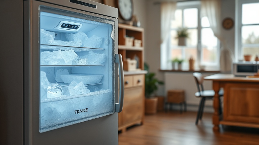 Vereistes Gefrierfach mit dicker Eisschicht